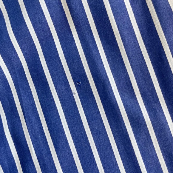 Nautica Vintage Mens XXL Blue White Striped Cotton Button Down Shirt Long Sleeve - Picture 8 of 10